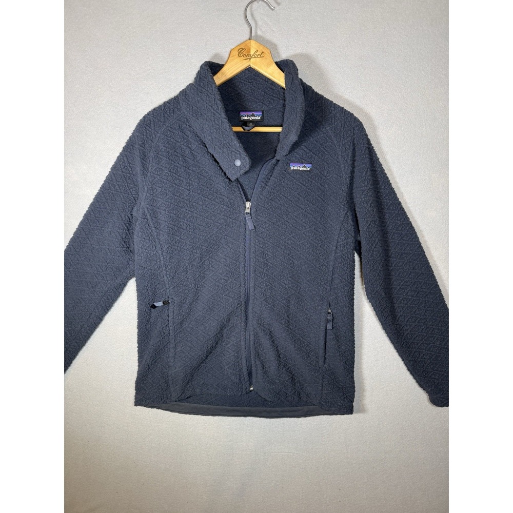 Patagonia Women's Diamond Capra Fleece Zip Up Jacket Smolder Blue Size M 25100